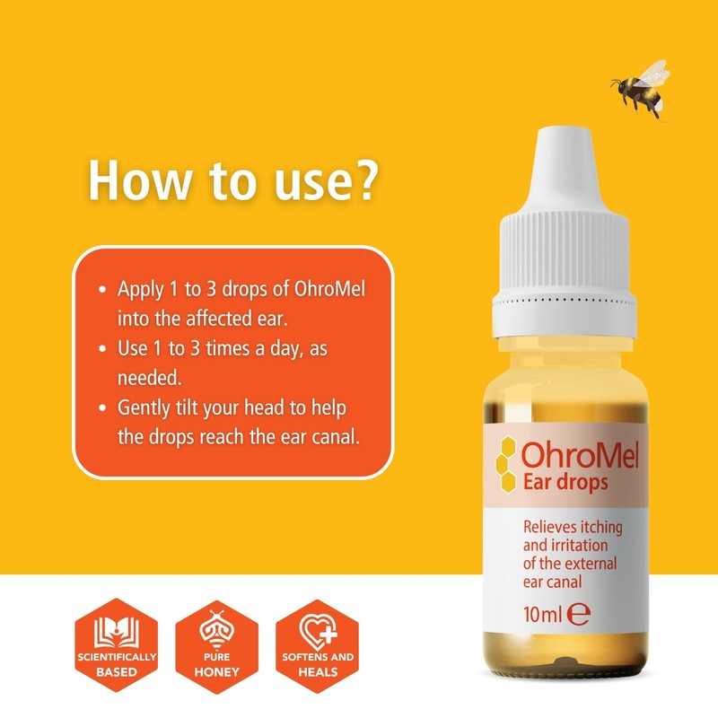 OhroMel Pure Honey Ear Drops 10ml – Relief for Dry,