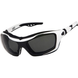 WYND Blocker Motorcycle Riding Glasses Extreme Sports Wrap Sunglasses (White/Smoke)