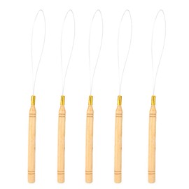 Hair Extension Tools, 5pcs Loop Needle Set Bead Threader Hair Beader Tool Wire Pulling Hook for Hair Salon and Home Use