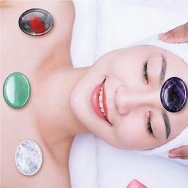 Natural Amethyst Carved Thumb Worry Stone Thumb Anxiety Stones Crystal Pocket Palm Stones Stress Relief Reiki Healing Meditation (A-Amethyst)