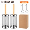 4-Pack Stainless Steel Rolling Grill Baskets for BBQ – Wooden