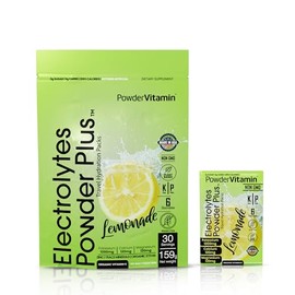 PowderVitamin Electrolytes Powder Plus, cetogénico, limonada, cero azúcar, 1000 mg de potasio, 120 mg de calcio, 120 mg de magnesio, sin OGM, cero... 