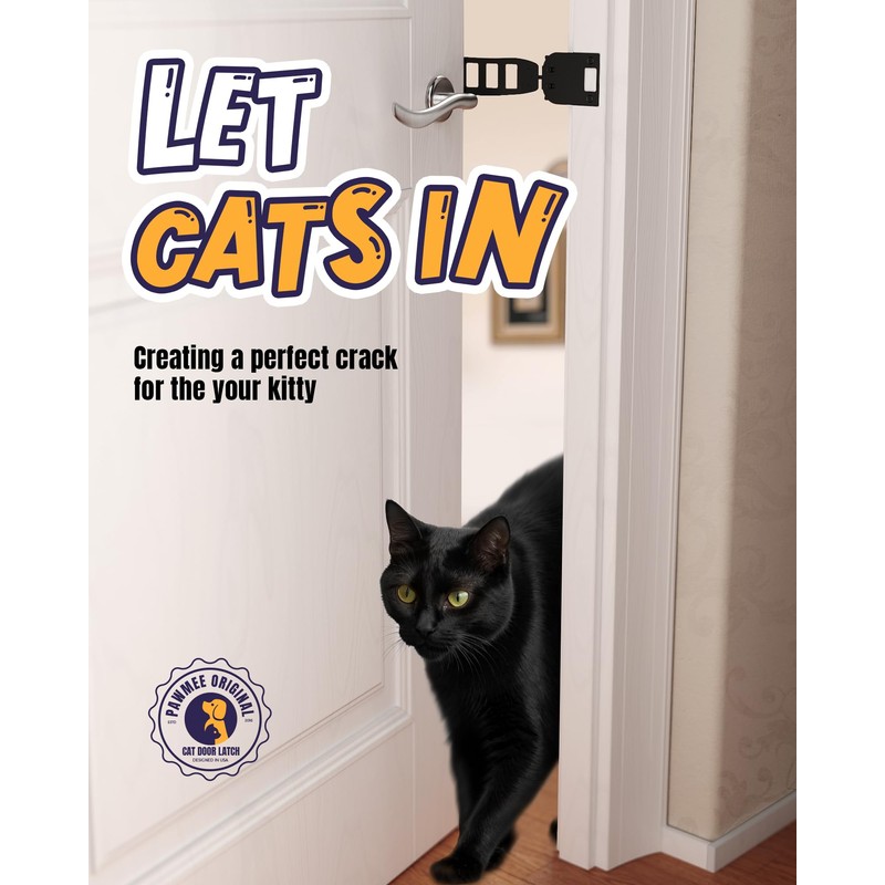 Pawmee Metal Cat Door Stopper, Door Prop for Cats, Easy