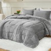 YIYEA Faux Fur Comforter Set King Size, Luxury Ultra Soft