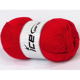 Lot of 4 x 100gr Skeins Ice Yarns ANTIPILLING Baby Hand Knitting Yarn Red