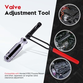 Forccord Valve Adjustment Tool for 10mm Jam Nut with Angled Feeler Gauge, Valve Lash Adjustment Tool, Slotted Valve Adjusting Stud for Honda/Nissan/Toyota/Japanese Auto Vehicle Engines Accessories