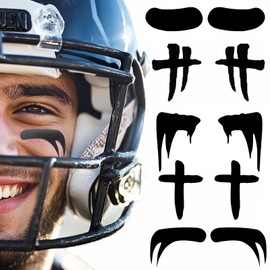 60 Pairs Eye Black Temporary Tattoos, Sports Face Eye black Temporary Tattoos for Baseball Football Softball Themed Party Birthday Party Supplies (Mix)