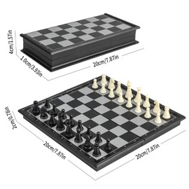Andux Foldable Magnetic Chess Game Set Board Game with Chess Board and Chess Pieces GJXQ-04 (S)