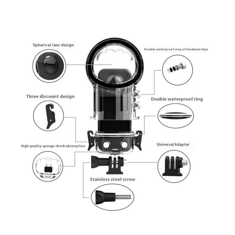 Insta360 X5 Compatible Waterproof Case, Diving Case, Waterproof Depth 16.9