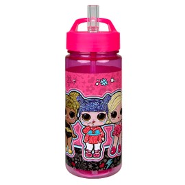 Scooli LOLO9913 Aero Plastic Drinking Bottle with Integrated Straw and Drinking Spout, LOL Surprise, BPA and Phthalate Approx. 500 ml