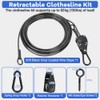 TooTaci 30ft Outdoor Clothesline Kit, 3/16" Black PVC Coated Wire