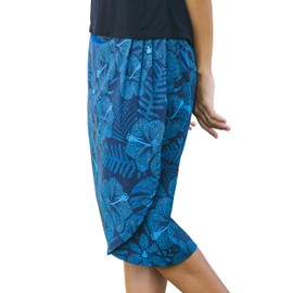 RipSkirt Hawaii Length 3 - Wrap Skirt for Women - Quick Dry Swim Cover-Up with Side Pocket - Lightweight for Beach, Travel and Casual Wear (Maui Moonlight, Medium)