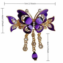 Rhinestone Decor Butterfly Design Hair Clip, 3 Counts Elegant Hair Accessories for Women & Girls, Fashionable Hair Accessories for Party, Daily Clothing Decor