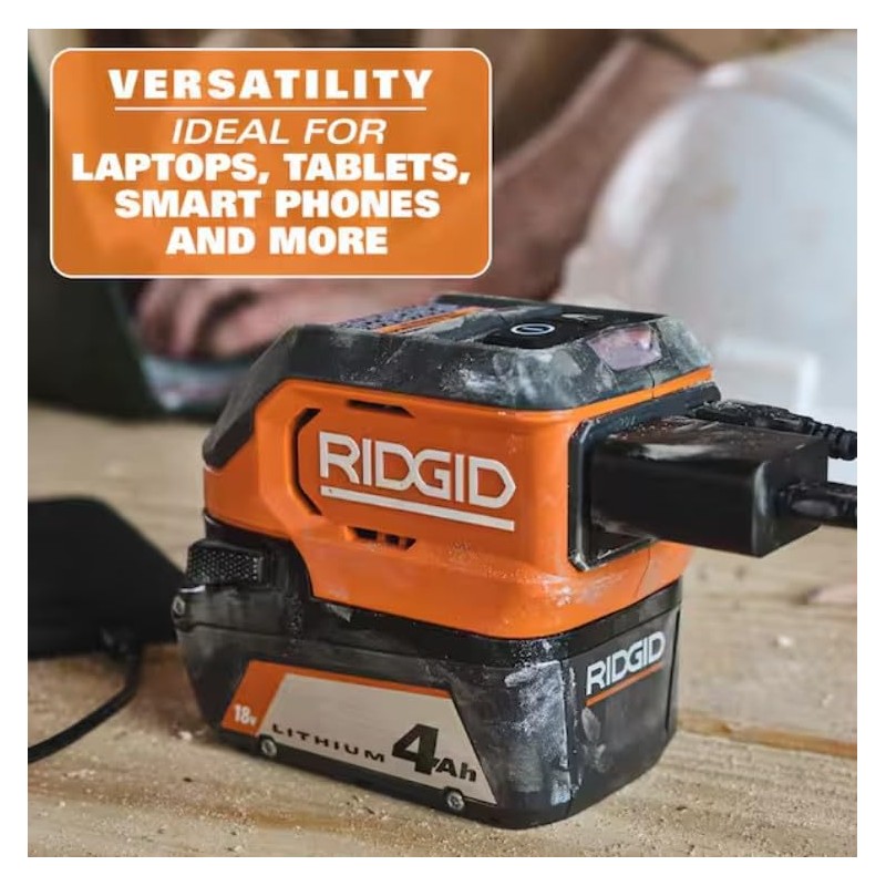 RIDGID 18V - Inversor de potencia inalámbrico de 175 vatios