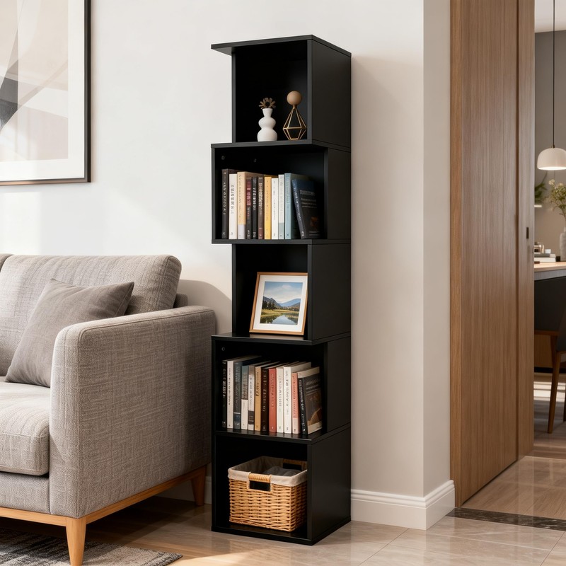 Enjoy Smart 5 Cube Bookshelf, Freestanding 5 Tier Open Display