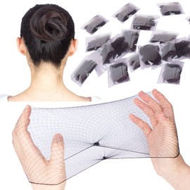 WeKen Red Para El Cabello 100 Piezas, Paquete Individual 20 Pulgadas Redes Para El Cabello Con Borde Elástico Invisible Para Servicio De Alimentos, Moño De Ballet, Dormir, Mujeres Y Peluca Negro