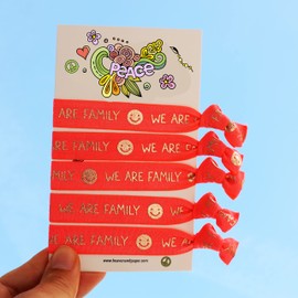 heaven+paper Friendship Bracelets with Smiley Set in Neon with Gold and Silver for Women and Girls as Party Bag for Hippie Girlfriends (Family)