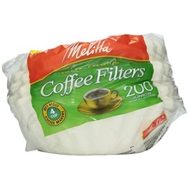Melitta White Jr. Basket Filter, 4-6 Cup, 200 ct