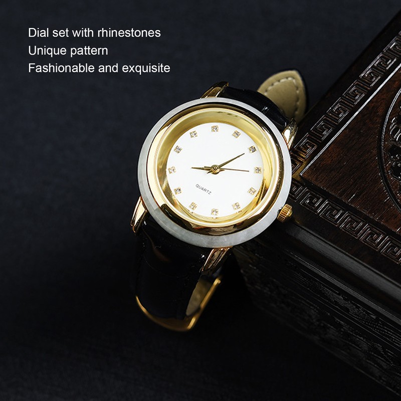 Alloy Quartz Movement Watch Men Elegant Shiny Rhinestone Watch with