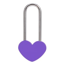 VeYocilk Love Lock Heart Padlock, Purple Single Heart Wish Lock for Lovers Wedding, Valentines, Anniversary, Travel, Valentines Day(No Key)