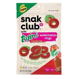 Snak Club Tajin Seasoning Watermelon Gummy Rings, 5oz (142g)