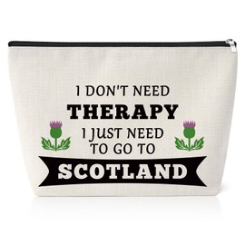 Scottish Gifts for Women Cosmetic Pouch Inspirational Gifts for Friends Girl Daughter Sister Scottish Thistle Flower Makeup Bag Toiletry Bag Christmas Birthday Presents Travel Makeup Bag
