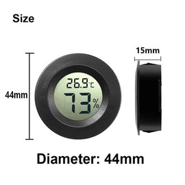 JEDEW 4-Pack Mini Digital Hygrometer Gauge Indoor Thermometer, Temperature Humidity Meter for Humidifiers Greenhouse Jars Reptile Guitar Case, Fahrenheit (℉) or Celsius (℃) (Black-4 Pack)