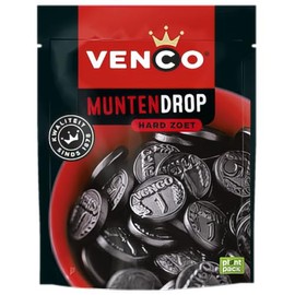 Venco Muntendrop I Hard and Sweet Coin shaped Licorice from The Netherlands I 235g 8.28 ounce