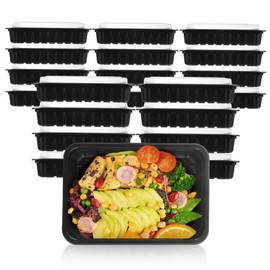 RHBLME 30 PACK Meal Prep Containers, 32oz Reusable Food Storage Containers with Lids, Plastic Microwavable Bento Box Storage Lunch Boxes, BPA Free/Stackable/Dishwasher/Freezer Safe