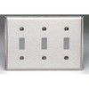 Leviton 3-Gang Toggle Switch Wallplate, Standard Size, Non-Magnetic Stainless Steel,