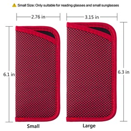 TRIUMPH VISION Eyeglasses Case Small for Reading Glasses Light Neoprene Slim Sunglasses Sleeve Eyewear Pouch Check Soft Protection 3 Pack