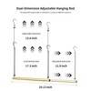 BaiNong Adjustable Closet Hanging Rod 17-30" Gold Closet Rod Extender