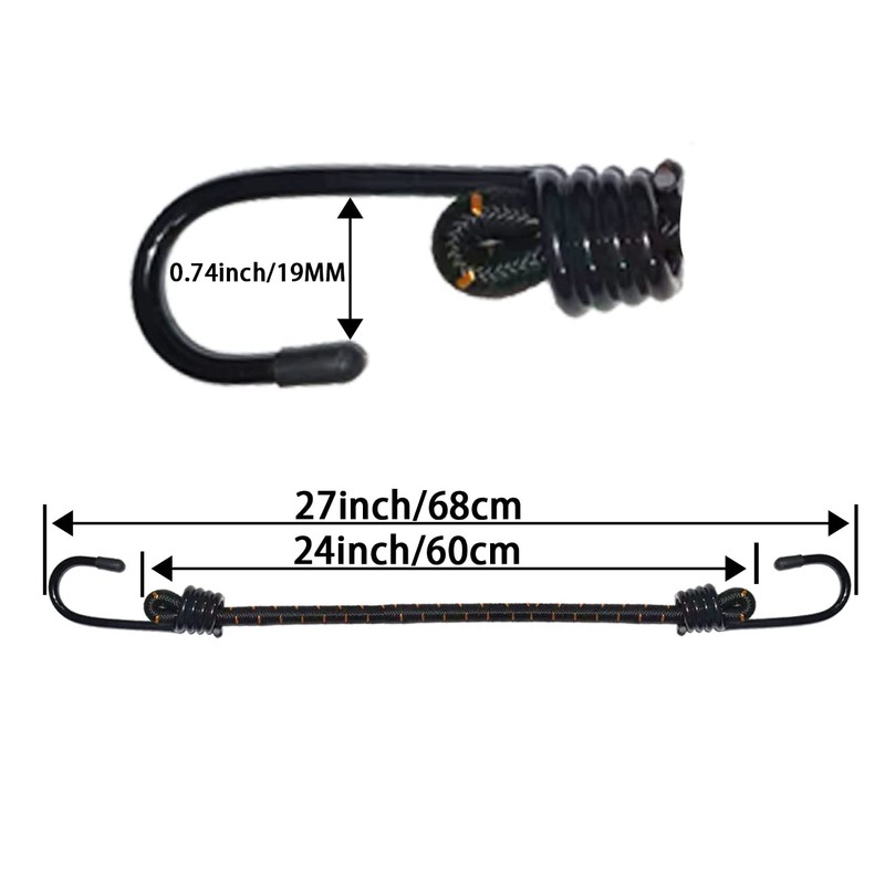 MARRTEUM Bungee Cords with Hooks 24 Inch Long Superior Latex