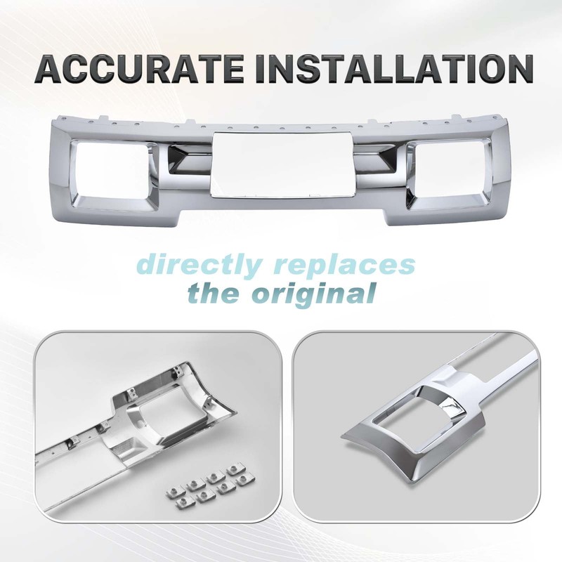 CONLLCON Front Bumper Skid Plate Chrome Compatible with 2015-2019 GMC