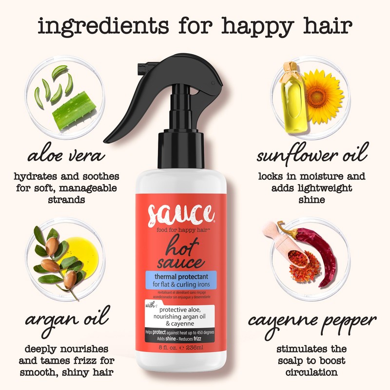 SAUCE BEAUTY Hair Heat Protectant Spray (8 Fl Oz) Hot