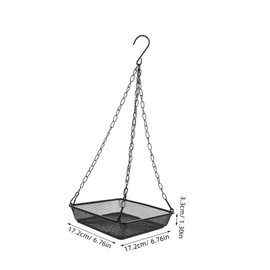 GANAZONO Hanging Iron Mesh Bird Feeder Tray for Outdoor Use Durable Single Layer Structure for Backyard Bird Watching for Balcony and Garden Feeding