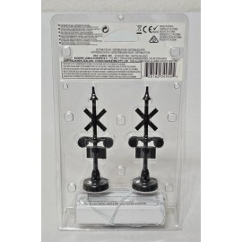 Lemax Railroad Crossings Lighted Accessory Black & White 2003 Set of 2