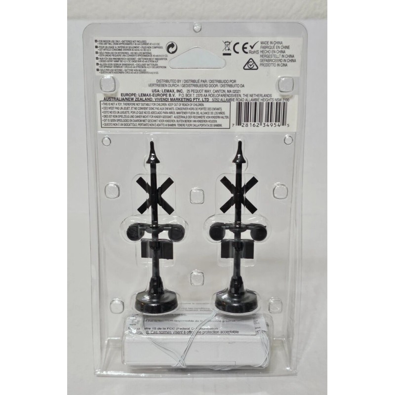Lemax Railroad Crossings Lighted Accessory Black & White 2003 Set