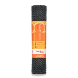 Con-Tact Brand Grip Premium Shelf Liner, Thick and Non-Adhesive Drawer Liner, Multi-Purpose and Easy to Use, 12" x 4', Black, Pack of 1