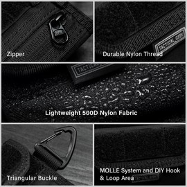 TACTICAL GEEK A2 S EDC Monedero de nailon, almacenamiento multipropósito, organizador multiusos, para multiherramientas, pequeño, para hombres, compacto para dispositivos de uso diario, negro