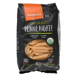Mantova Organic Penne Rigate Pasta 1 Pound (12 Pack) - Pasta Imported From Italy With Organic Durum Semolina