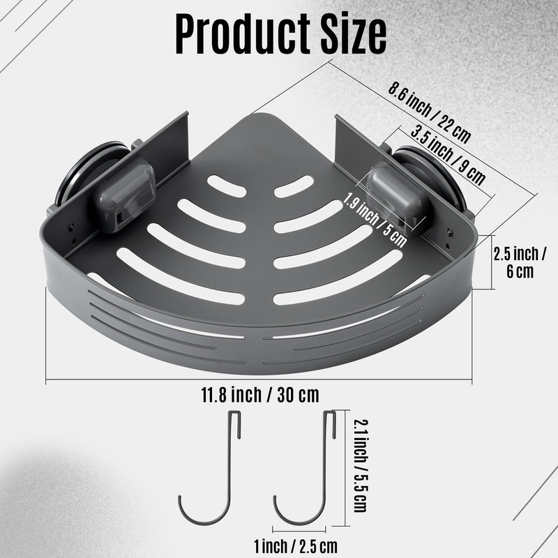 GQIRIL Corner Shower Caddy Shelves - Suction Cup Shower Organizer
