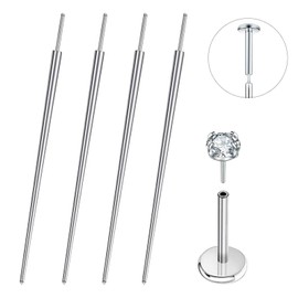 Piercing Taper - Lyuxzad Mixed 4Pcs Piercing Changing Tool 14G 16G 18G 20G Threadless Piercing Taper Insertion Tool Piercing Threader Tool Insertion Pin Screw On Piercing Tools for Changing Jewelry Belly Lip Eyebrow Tongue Ear Nose Piercing Kit