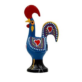 Ibergift 3.25" Traditional Portuguese Aluminum Good Luck Rooster Galo de Barcelos (Blue)