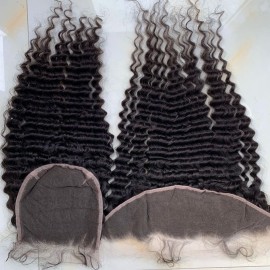 Pre Plucked swiss hd Lace Frontal Vendor High Digital Thin HD Lace Frontal Closure HD Transparent hd 2*6 5*5 13*4 Frontalcolor: deep wave, stretched length: 18inches, toupee size: 13x4