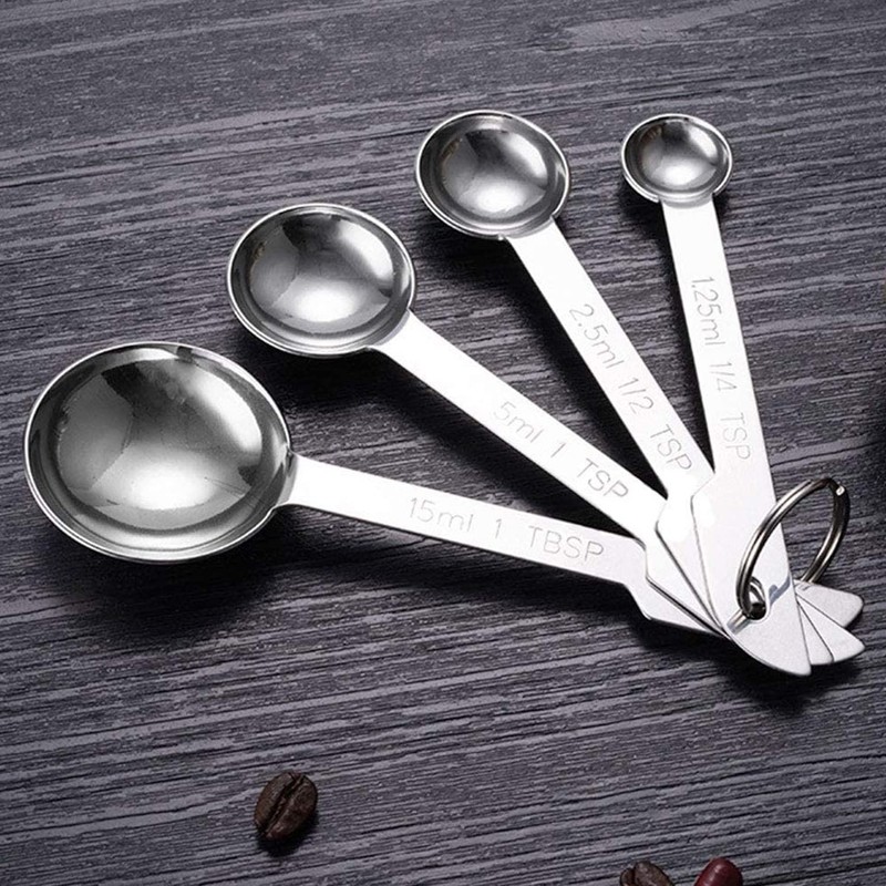 Vivi Bakie Measuring Spoons, Set of 4/8, Stainless Steel, Thick,