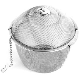 Nawtor Extra Large Stainless Steel Twist Lock Mesh Tea Ball Tea Strainer Filter Spic...
