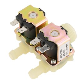 DN20 G3/4 Solenoid Valve DC 12 V, Double Head Water Inlet Solenoid Valve for Washing Machine Normally Closed