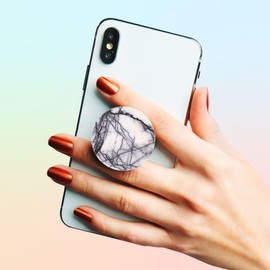 6 Pack Phone Grip,Cell Phone Holder For Smartphone,Finger Kickstand Rotation Stand - Mandala White Black Marble Heart