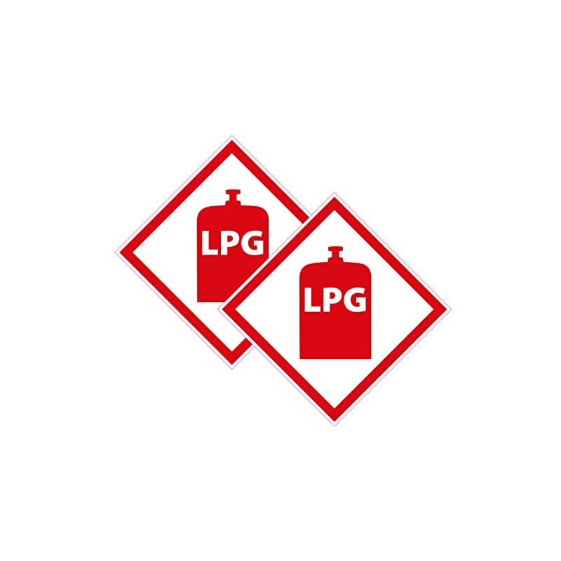 2 x Printwhizz Ltd LPG Warning Sticker Campervan 2 Off
